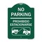 Signmission No Parking Prohibido Estacionarse W/ Car Tow Graphic, Green & White Alum, 18" x 24", GW-1824-23632 A-DES-GW-1824-23632 - alternate 1